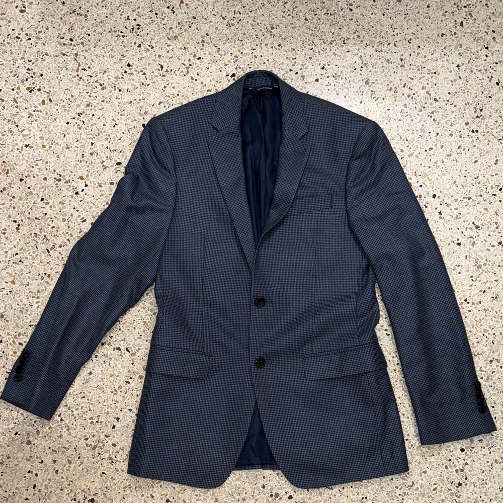 Ralph Lauren silk wool blend blazer jacket navy blue Dillards 36R sports coat